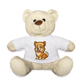 Cute Dog with Bread Face Design - Teddy - Weiß - Vorne