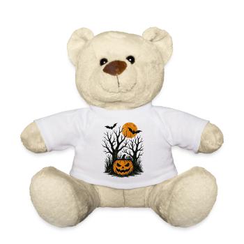 Halloween Pumpkin Spooky - Teddy Bear - white - Front