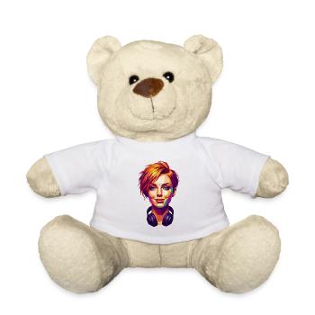 Colorful_Pop_Art_Portrait - Teddy Bear - white - Front