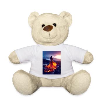 Feuerähnliches Kleid auf Lavafeld - Teddy - Weiß - Vorne