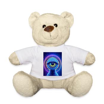 Neon Eye Ring Cosmic Hyperrealism - Teddy Bear - white - Front
