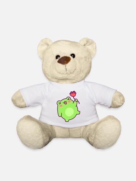 Little Green Man Cheerful Tulip - Teddy Bear - white