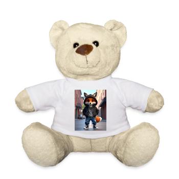 Fox Hero in Hoodie Streetwear - Teddy Bear - white - Front