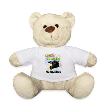 motocross helmet - Teddy Bear - white - Front