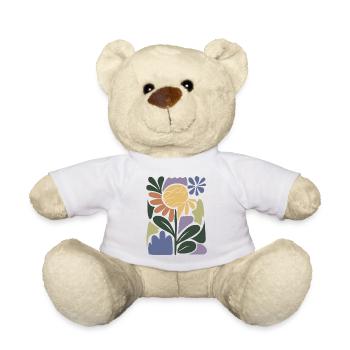 Colourful flower composition - Teddy Bear - white - Front