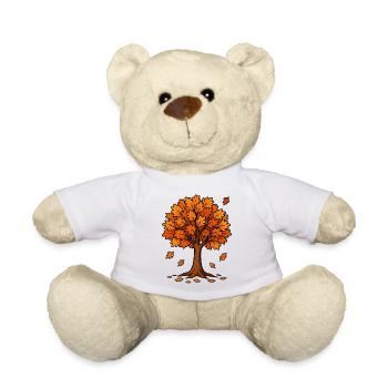 Arbre d’automne en flamboyant orange - Nounours - blanc - Devant