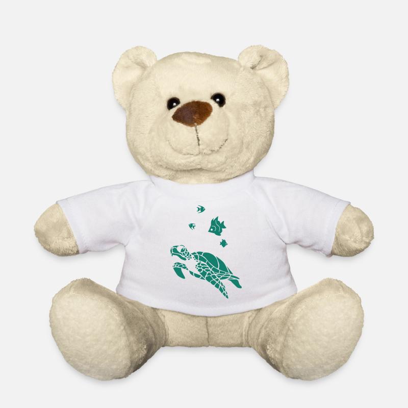 Tortue et Flag fish - Nounours - blanc