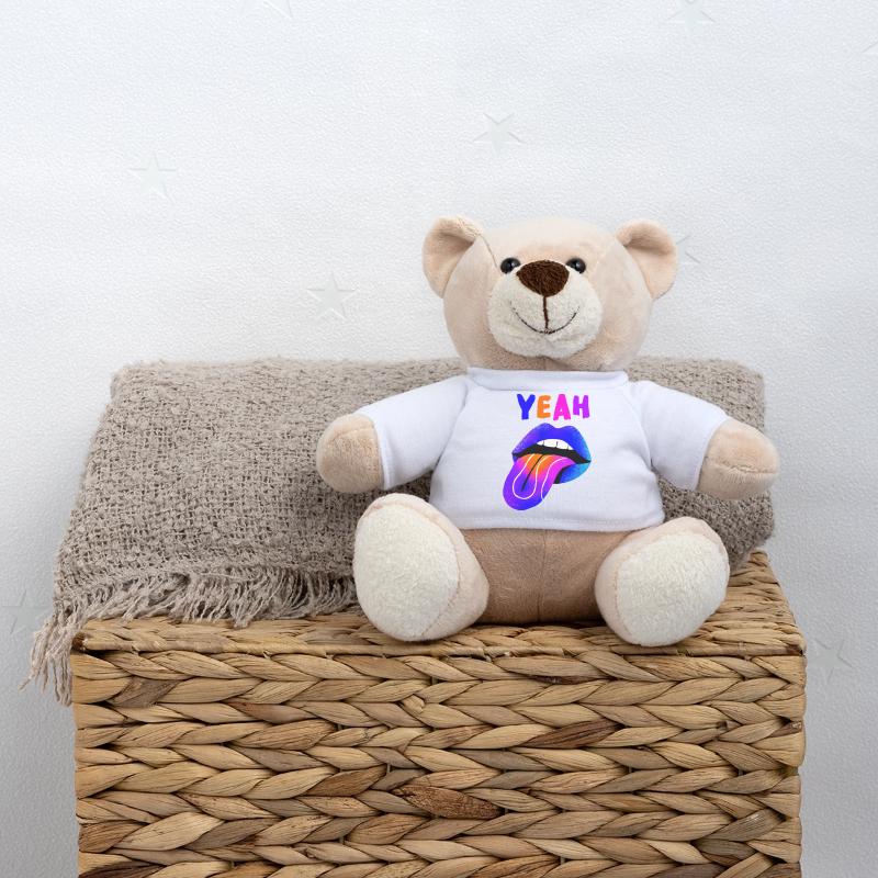 Vibrant Lips YEAH Pop Art Teddy Bear