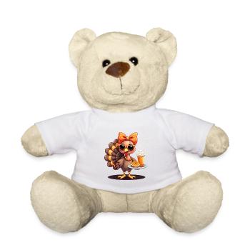 Dinde de Thanksgiving avec lunettes de soleil - Nounours - blanc - Devant