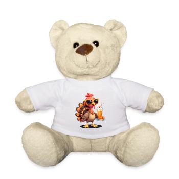 Dinde de Thanksgiving avec lunettes de soleil - Nounours - blanc - Devant