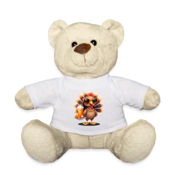 Dinde de Thanksgiving avec lunettes de soleil - Nounours - blanc - Devant