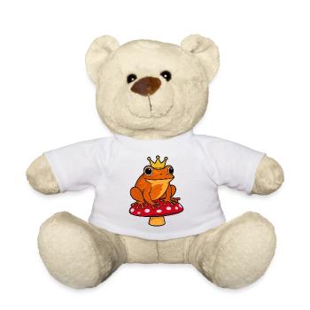 König Laubfrosch Frosch Pilz Krone Kröte Herbst - Teddy - Weiß - Vorne