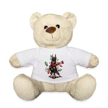 Dobermann Weihnachten Pyjama-Kostüm Geschenk Lusti - Teddy - Weiß - Vorne