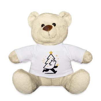 Loup de Noël et arbre étoilé - Nounours - blanc - Devant