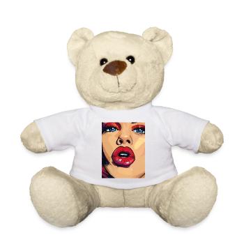 Look rouge à lèvres pop art - Nounours - blanc - Devant