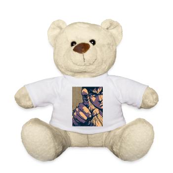 Combattant d’arts martiaux de dessin animé pointant du doigt - Nounours - blanc - Devant