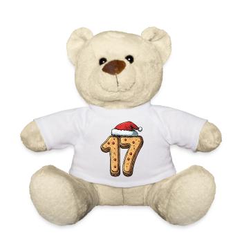 17 Number Cookie Christmas - Teddy Bear - white - Front