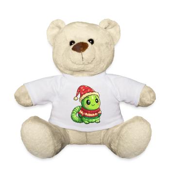 Worm Christmas - Teddy Bear - white - Front