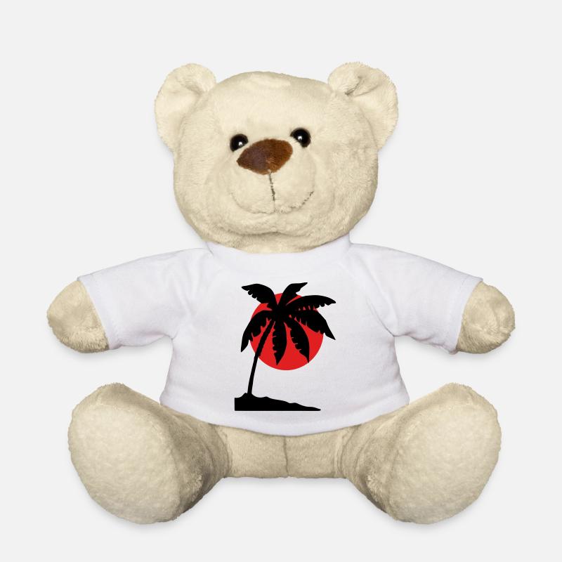 Palm Tree Sunset – Tropical Silhouette - Teddy Bear - white