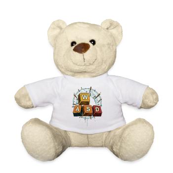 WASD Gaming Keys - Funny Gamer Gift - Teddy Bear - white - Front