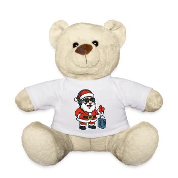 Christmas DJ Santa Groove - Teddy Bear - white - Front