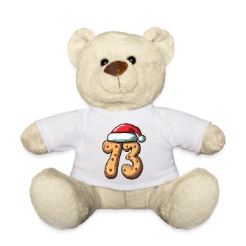73 Number Cookie Christmas - Teddy Bear - white - Front