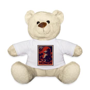 Red Samurai Stamp of Honor - Teddy Bear - white - Front