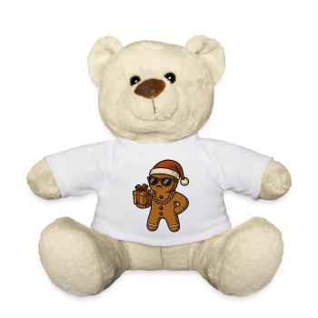 Gingerbread Santa mit Sonnenbrille Weihnachten - Teddy - Weiß - Vorne