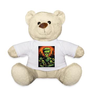 Neon Zombie mit Skelett Kugeln - Teddy - Weiß - Vorne