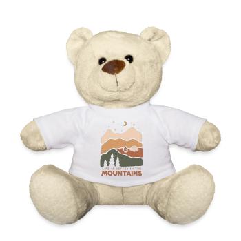 life is better in the mountains - Teddy Bear - white - Front