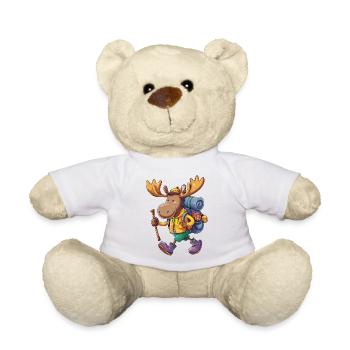 Süßer Elch Wandern Camping Abenteuer Rucksacktourist - Teddy - Weiß - Vorne