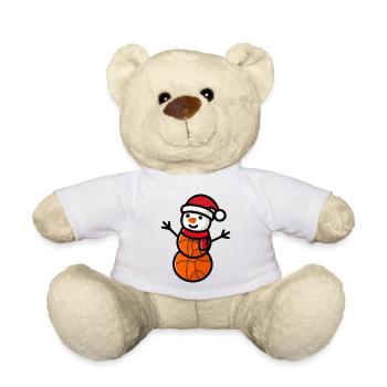Basketball Snowman Sports de Noël - Nounours - blanc - Devant