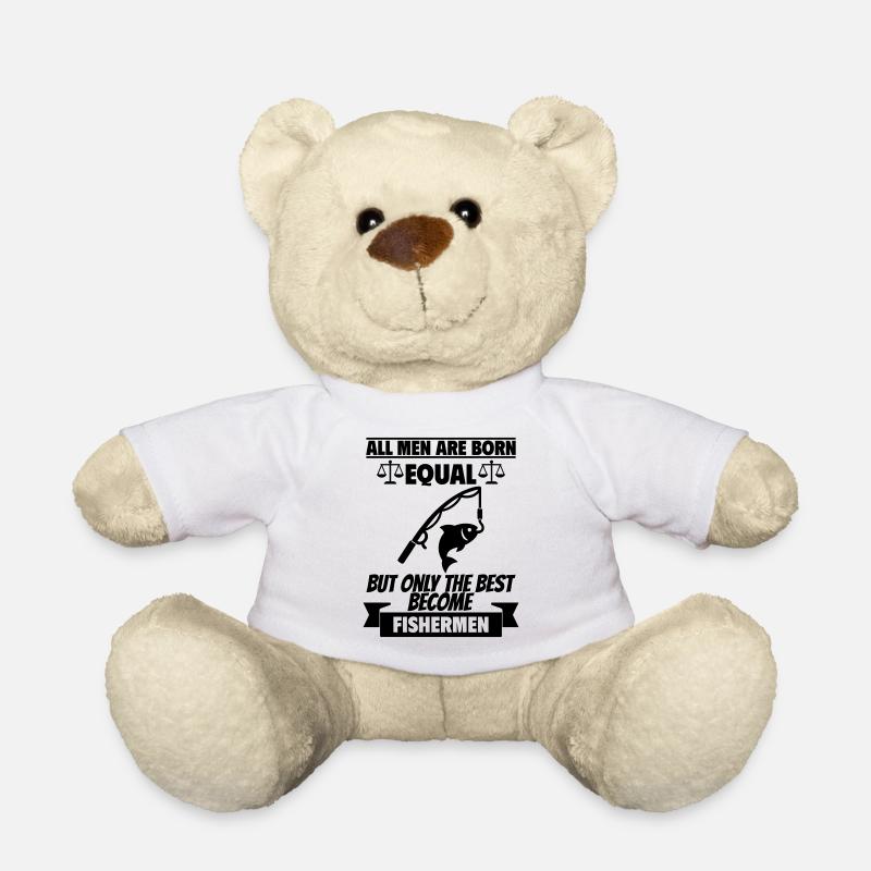 Alle Männer werden gleich geboren Angler - Teddy - Weiß