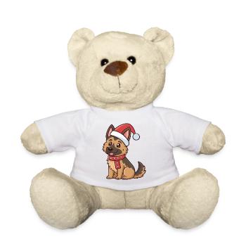 Puppy Shepherd Weihnachtshut Rot - Teddy - Weiß - Vorne