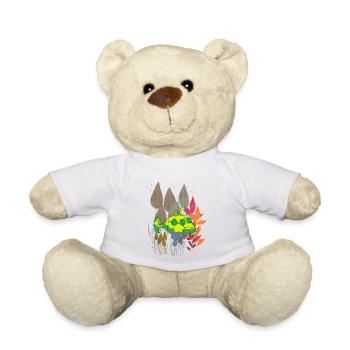 Neon Submarine in Colorful Foliage - Teddy Bear - white - Front