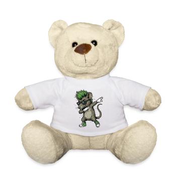 Punk Dabbing Ratte Cartoon - Teddy - Weiß - Vorne