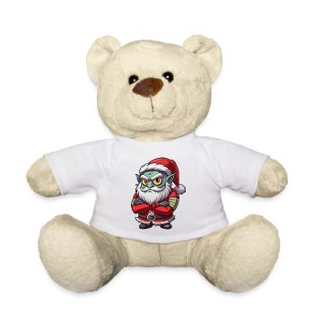 Grumpy Goblin Santa - Teddy Bear - white - Front