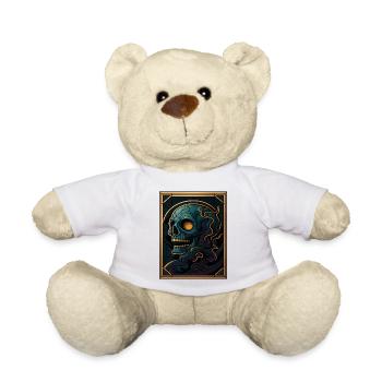 Glas Fenster Totenkopf - Teddy - Weiß - Vorne