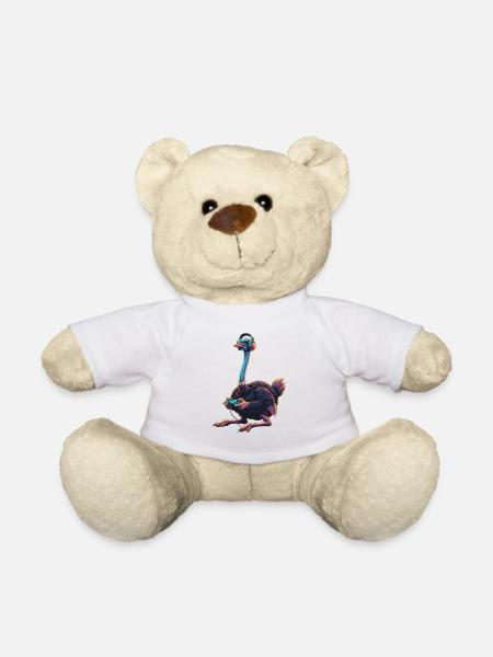 Strauß Gaming Tier Videospiele Lustiger Strauß - Teddy - Weiß