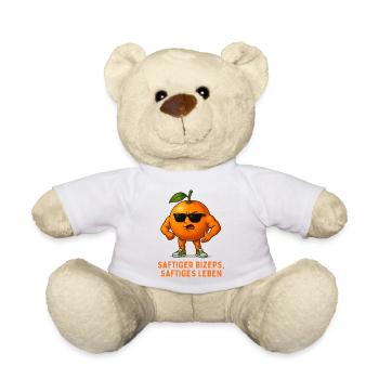 Juicy orange with sunglasses - Teddy Bear - white - Front