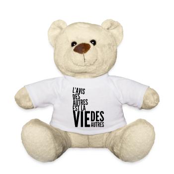 Philosophical quote in black typography - Teddy Bear - white - Front