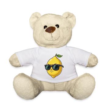 Funny Lemon with Sunglasses Cartoon Cool - Teddy Bear - white - Front