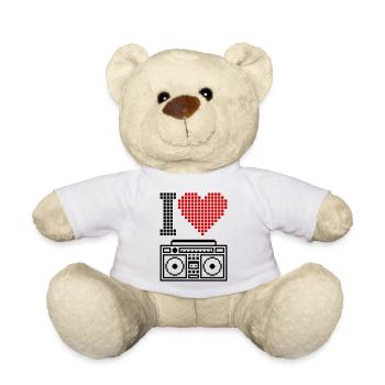 I Love Ghettoblaster – Musique Old School des années 80 - Nounours - blanc - Devant