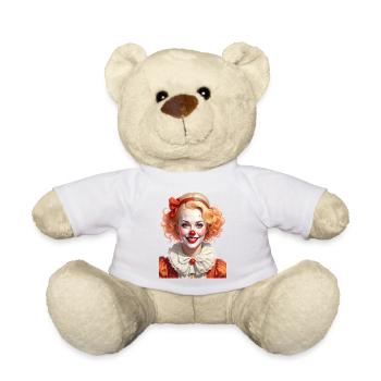 Illustration einer Frau verkleidet als Clown - Teddy - Weiß - Vorne