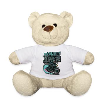 Asphalt Junkie - Motorcycle - Teddy Bear - white - Front