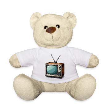 Retro Fernseher mit Antennen - Teddy - Weiß - Vorne