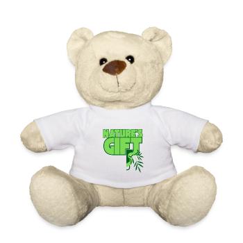 Nature's Gift Bamboo Green - Teddy Bear - white - Front