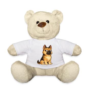 Cool Dog German Shepherd Skeptical - Teddy Bear - white - Front