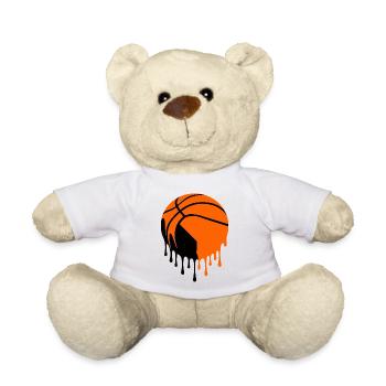 Dripping Basketball Street Art - Teddy Bear - white - Front