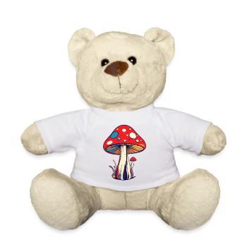 Bunter Fliegen Pilz psychedelisch Muster Pilze - Teddy - Weiß - Vorne
